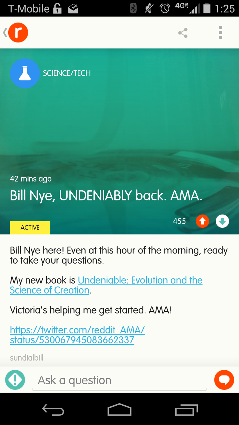 Illustration for article titled Billy Nye (the Science Guy) is doing an AMA right now on reddit